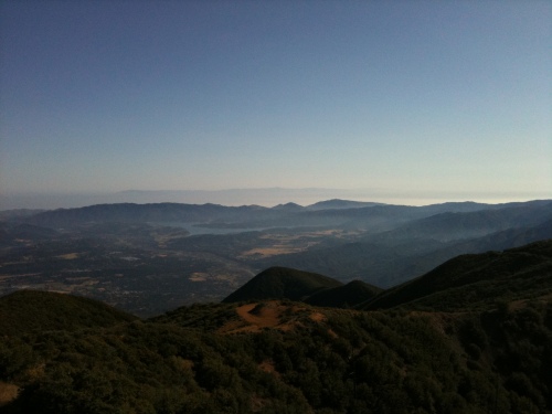 Channel Islands on the horizon, from the summit of the Gridley Trail